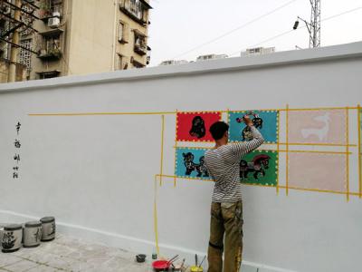 老旧社区文化墙整治—墙面手绘涂鸦